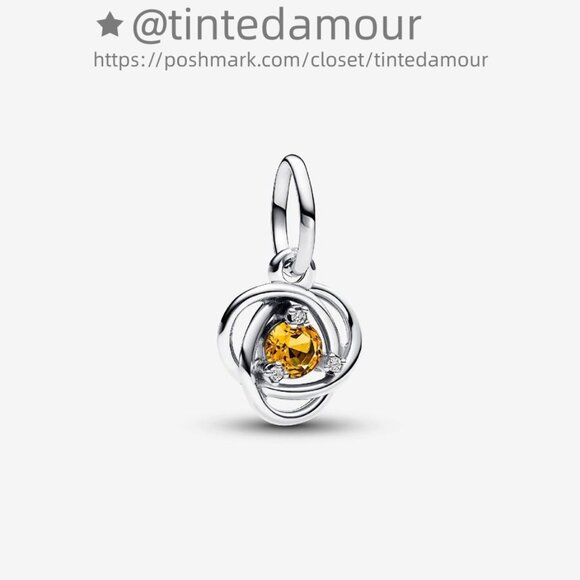 Pandora November Honey Eternity Circle Dangle Charm - Picture 1 of 2